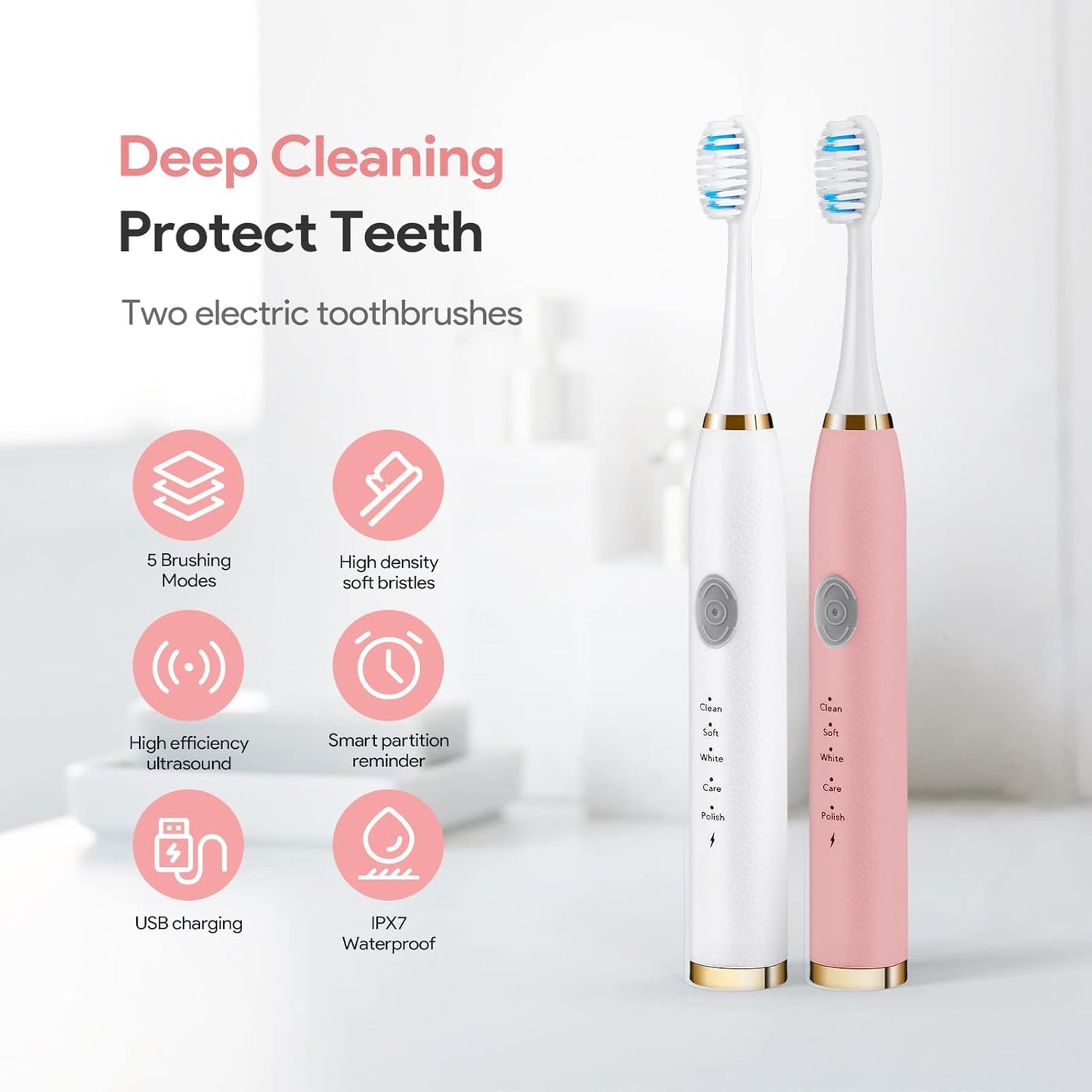 Sonic Electric Toothbrush – USB Rechargeable