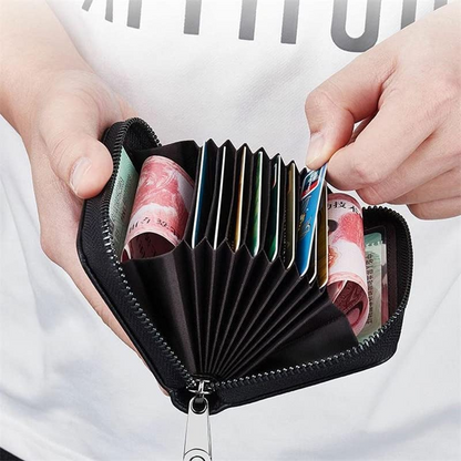 Fashion Multi-Card Holder – Large Capacity Lychee Grain Card Wallet