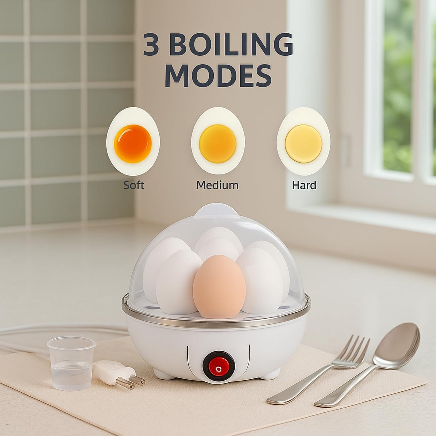 Electric Egg Boiler Steamer – Triple Layer with Auto Power-Off