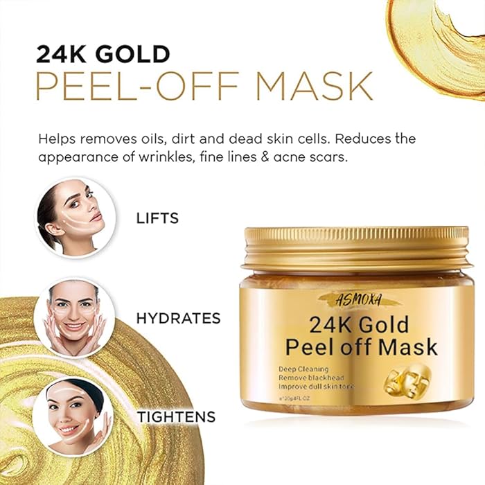 24K Gold Deep Cleansing Anti Acne Remove Black Head Peel Off Beauty Mud Facial Mask