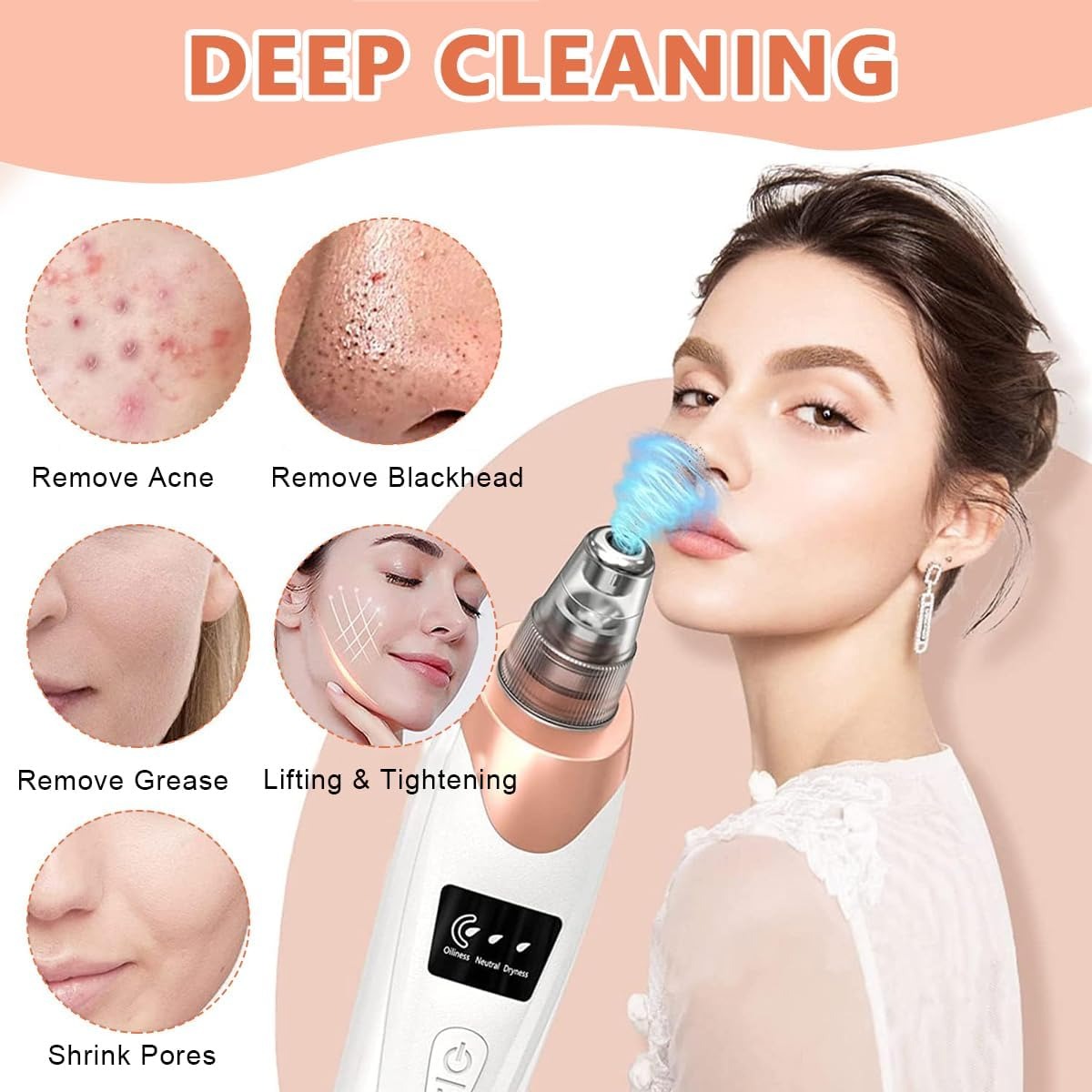 Electric Blackhead Remover Vacuum – Pore Cleaner with Multi-Level Suction