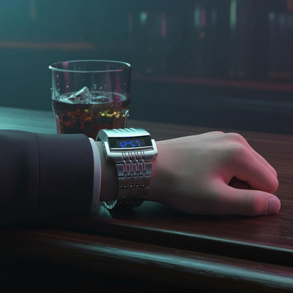 Luxury LED Men's Stainless Steel Digital Wristwatch