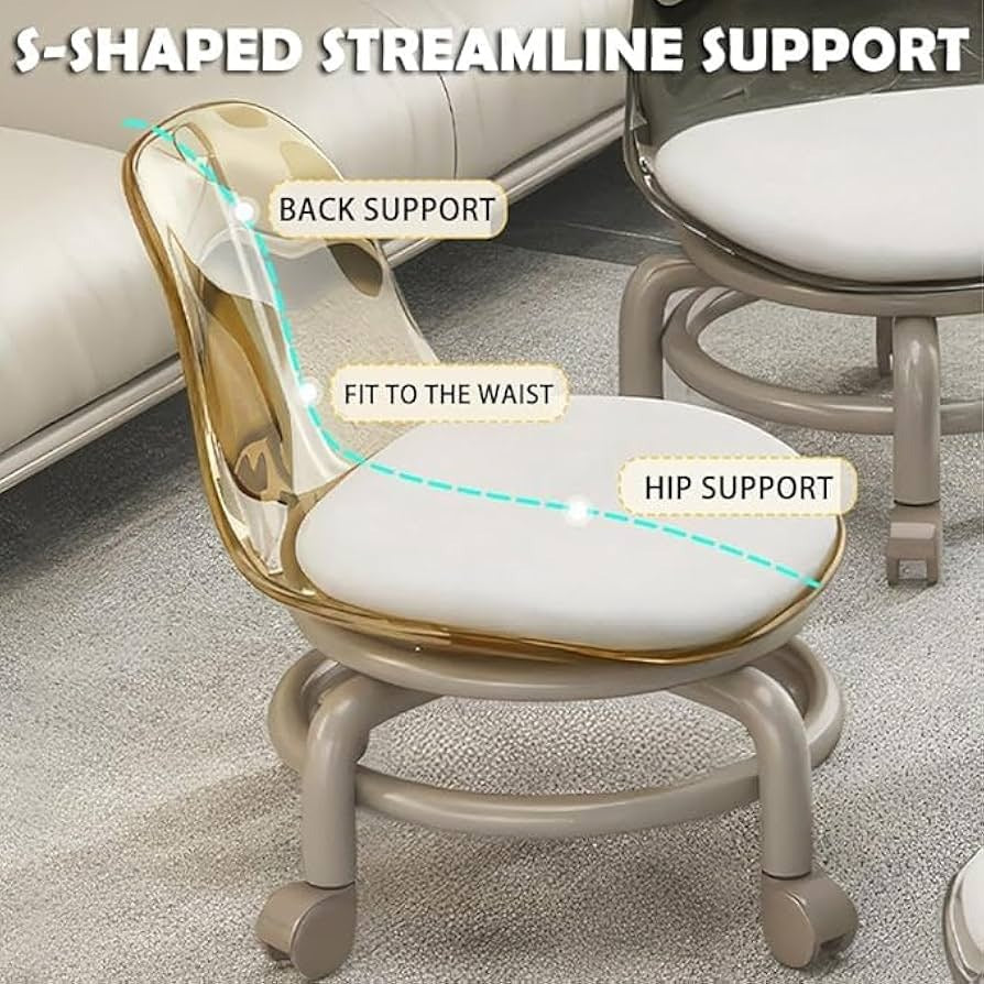 360° Swivel Low Acrylic Chair – Modern Seating for Children & Adults