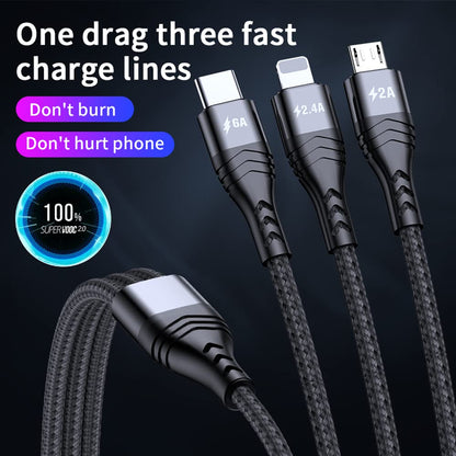 Transparent Luminous 3-in-1 Charging Cable