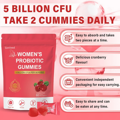 Women’s Probiotic Cranberry Gummies – Daily Balance, Gut & Feminine Health Support