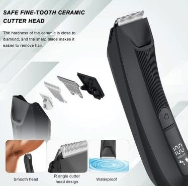 Professional Cordless Men’s Body Trimmer – IPX7 Waterproof & Precision Grooming