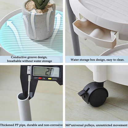 Nordic Style Multi Layer Plant Stand with Wheels – Modern Indoor & Outdoor Flower Display Shelf