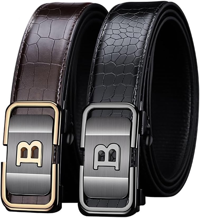 Men's Auto Buckle Belt Crocodile Style, Effortless Fit