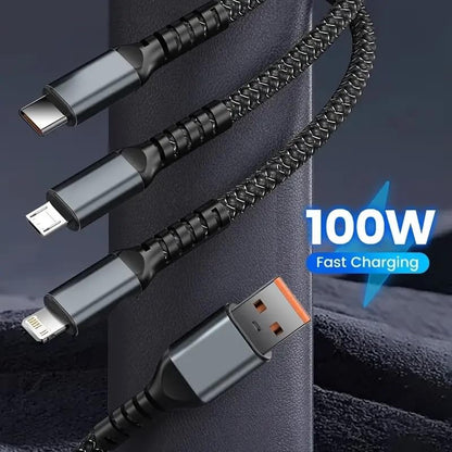 3 in 1 Super Fast Charging Cable – One Cable for All Devices