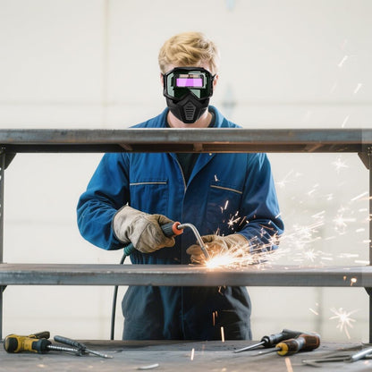 Auto-darkening welding helmet for eye safety