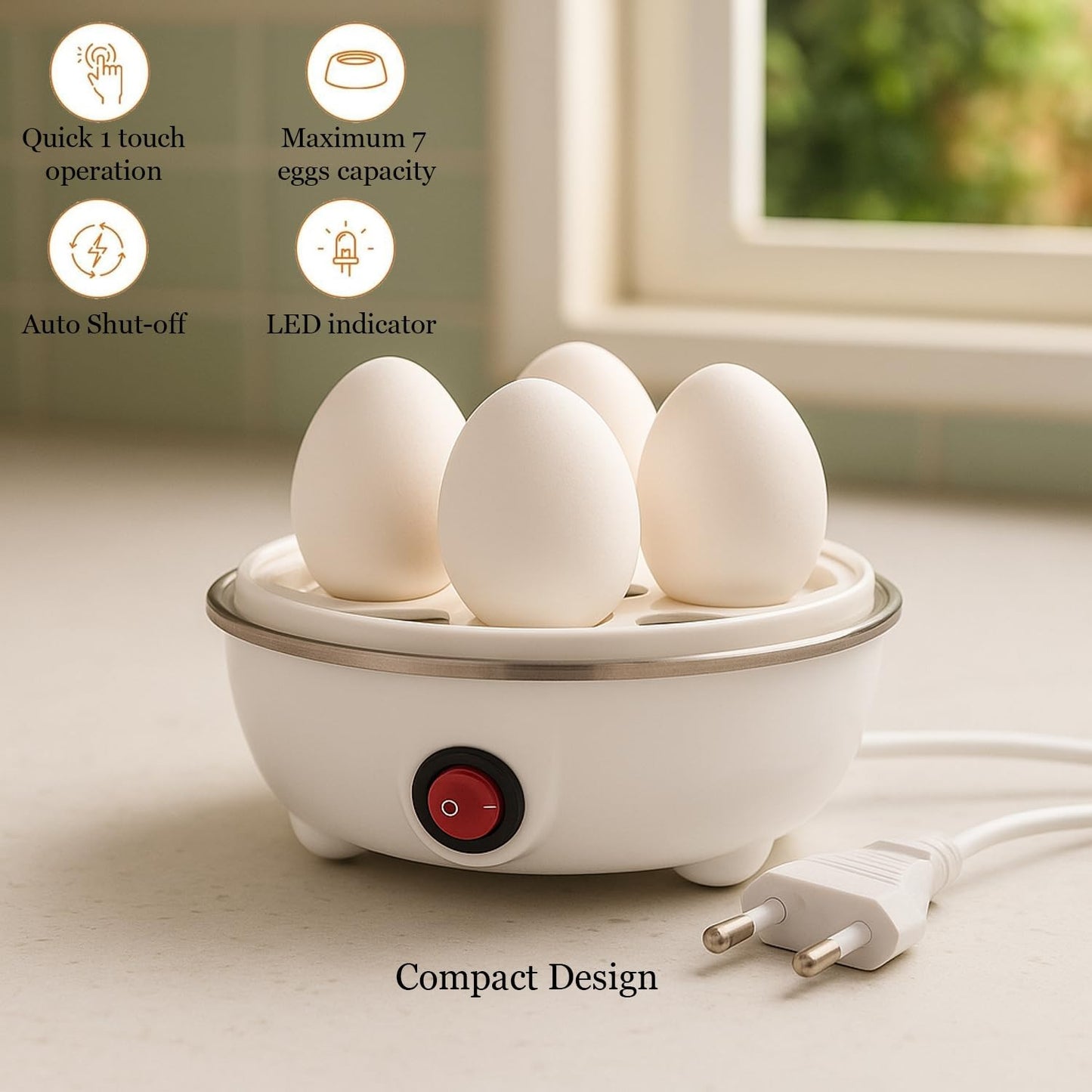 Electric Egg Boiler Steamer – Triple Layer with Auto Power-Off