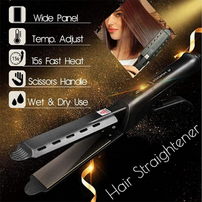 Professional Titanium Hair Straightener – Wet & Dry Dual Use Salon Flat Iron