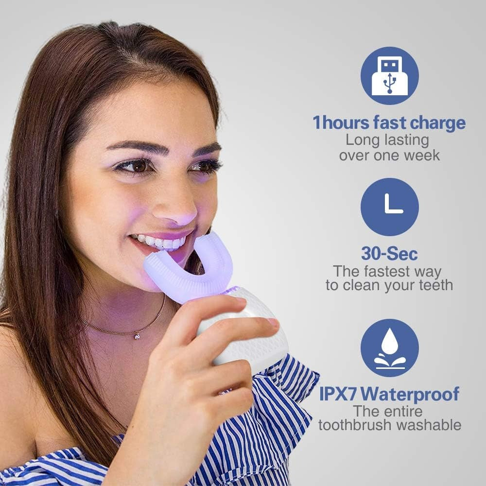 U-Shaped Electric Toothbrush — 360° Silicone Design
