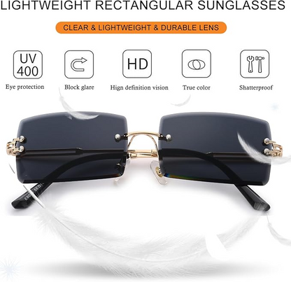 Black & Gold Rectangular Men Sunglasses – Bold, Trendy & Timeless Style