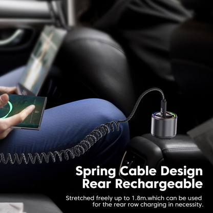2M Retractable 4-in-1 PD Fast Charging Cable 65W USB-C Multi-Charging