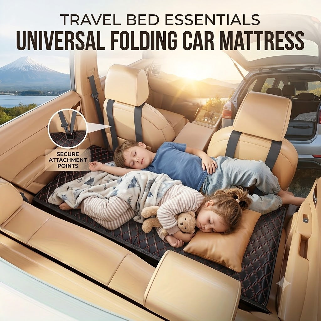 Universal Folding Car Mattress – Rear Seat Travel Bed for Camping & Road Trips