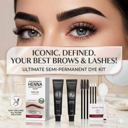 Henna Brow Tint Kit – Dual Color Eyebrow Tinting Set for Salon Use