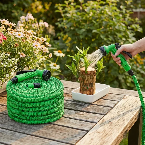 Expandable Garden Hose – Flexible Spray Gun Watering System