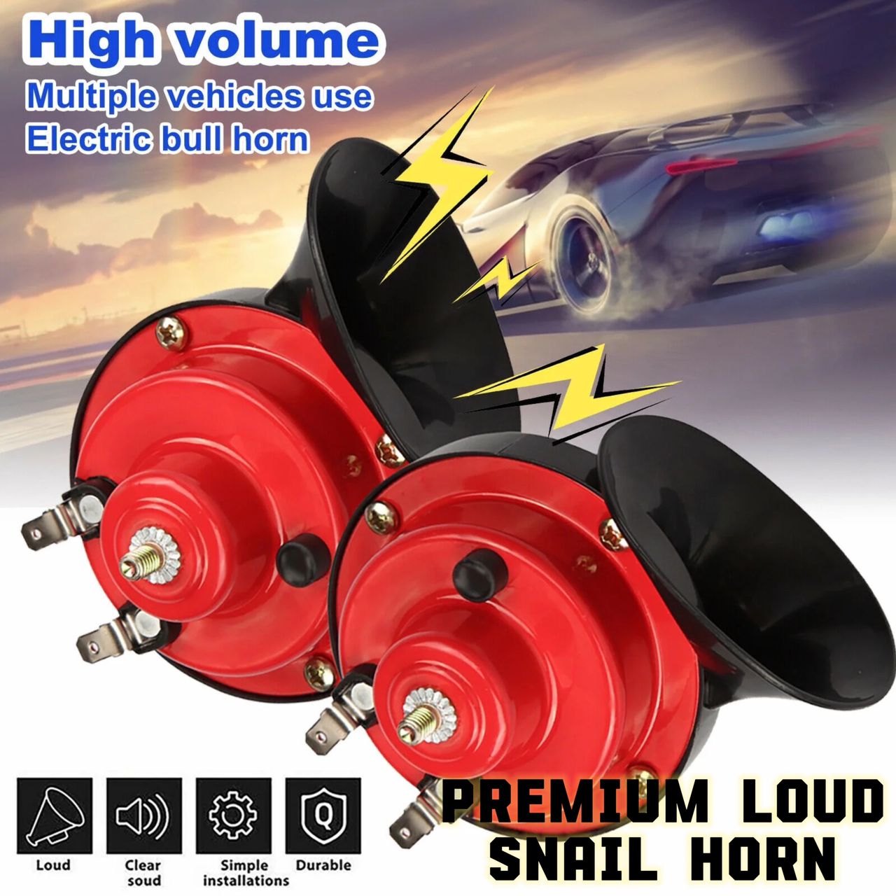 Premium Loud Snail Horn – for Bold, Clear Sound on Every Drive