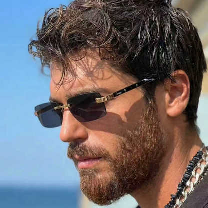 Trendy Rimless Rectangle Sunglasses – Fashion Sun Shades for Men & Women