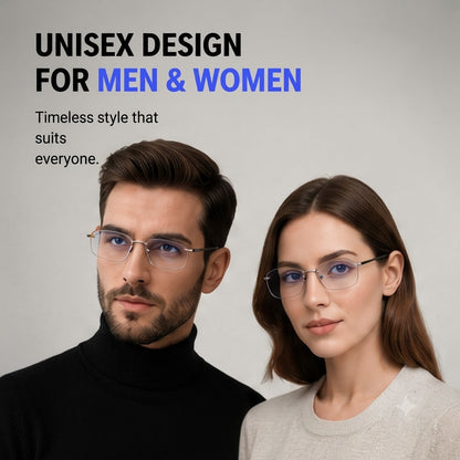 Rimless Blue Light Computer Reading Glasses for Men & Women