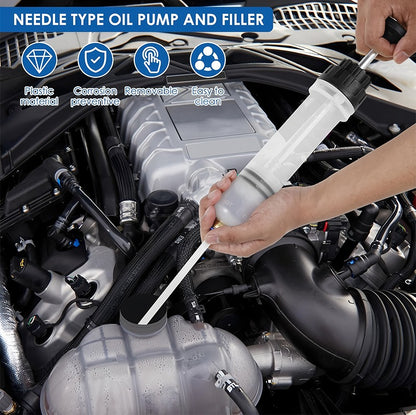 Car Oil & Fluid Extractor Pump – Hand-Operated Syringe for Fuel
