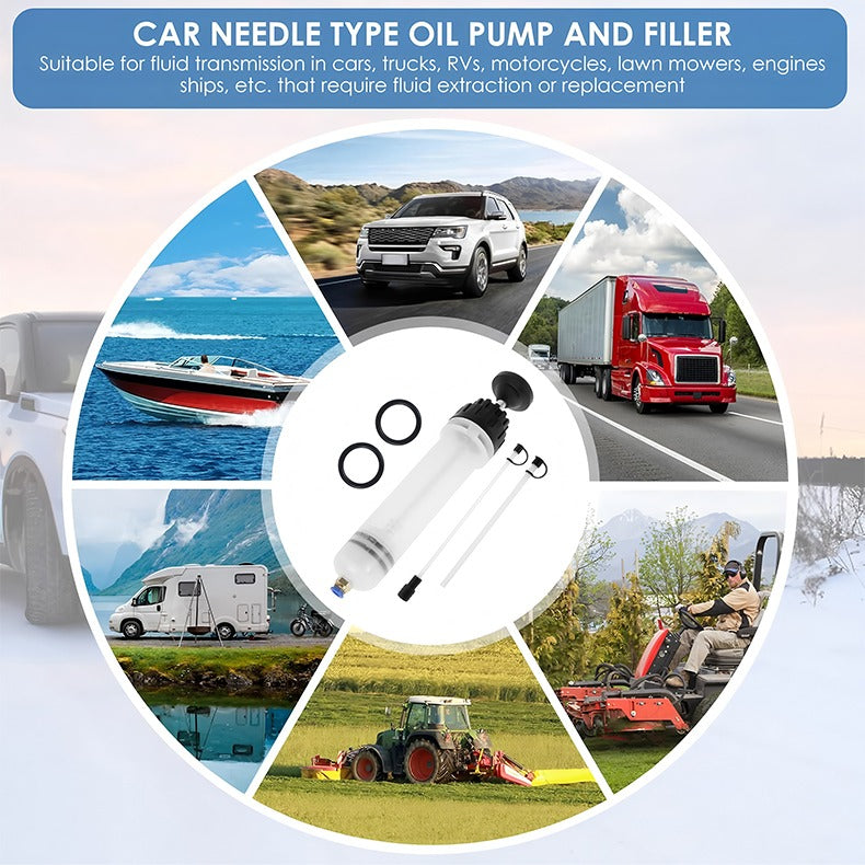 Car Oil & Fluid Extractor Pump – Hand-Operated Syringe for Fuel