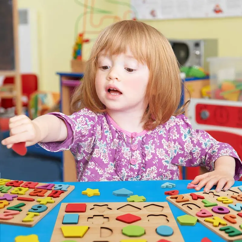 Montessori Wooden Learning Board – Alphabet, Numbers & Hand-Eye Coordination Toy