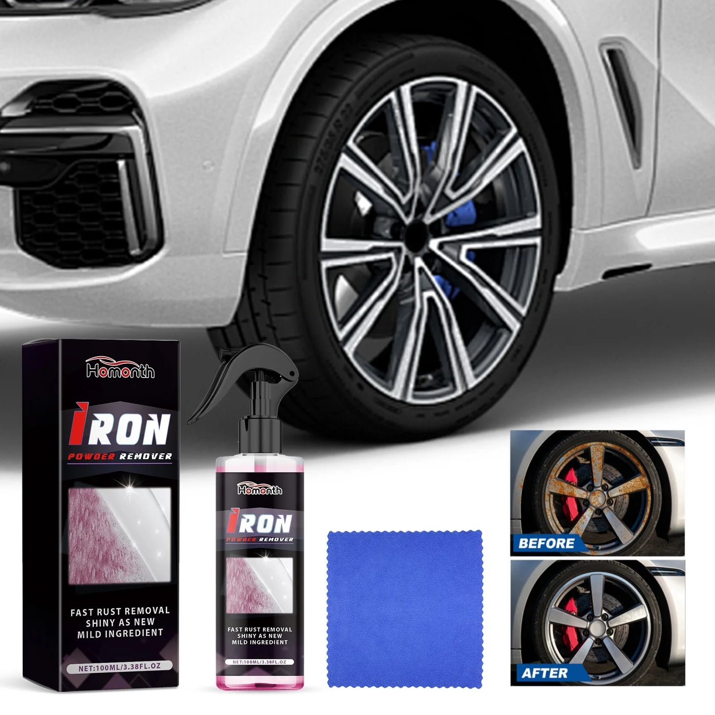 Rust Remover Spray Clean, Shine & Protect Car Wheels Fast