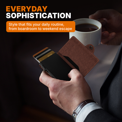 Men’s Smart Wallet – Aluminum Carbon Fiber Pop-Up Card Holder