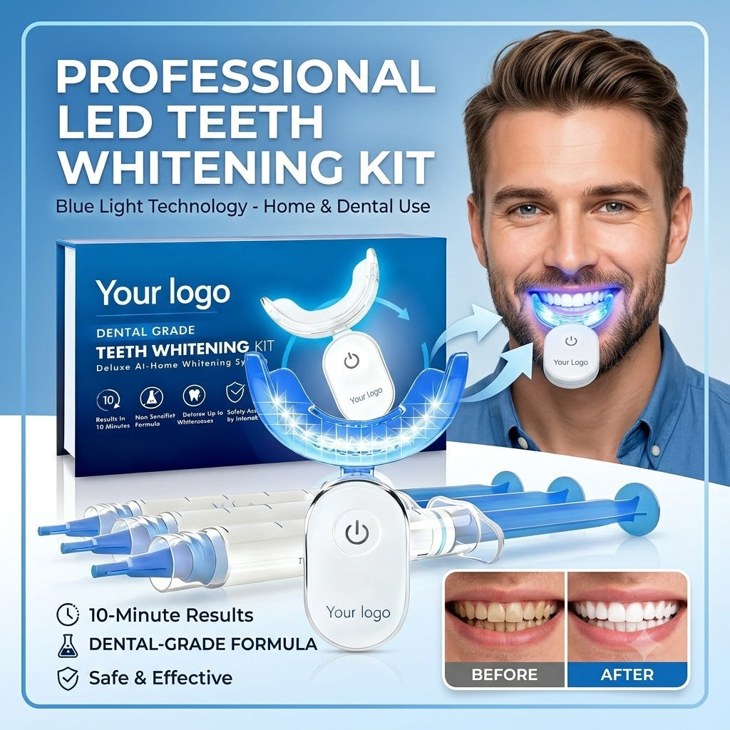 LED Teeth Whitening Kit – Blue Light Home & Dental Use