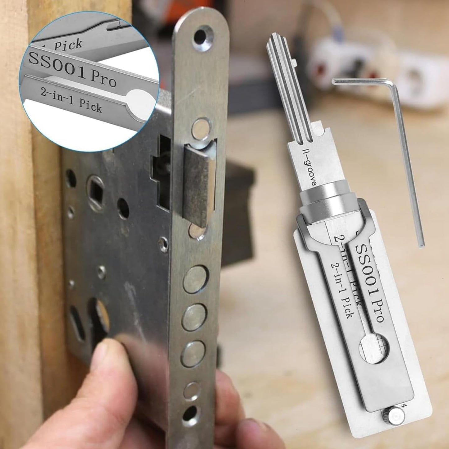 2-in-1 Stainless Steel Lock Decoder & Pick