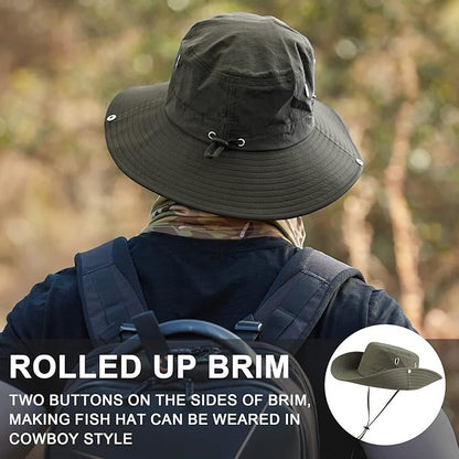 UPF 50+ Wide Brim Hat – UV Protection Bucket Hat
