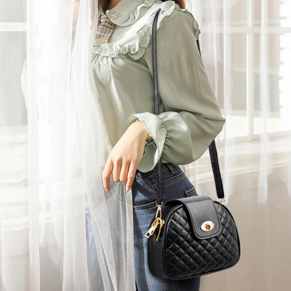 Women's Diamond-Pattern Small Shoulder Bag – Stylish Three Layer Rectangular Crossbody Purse