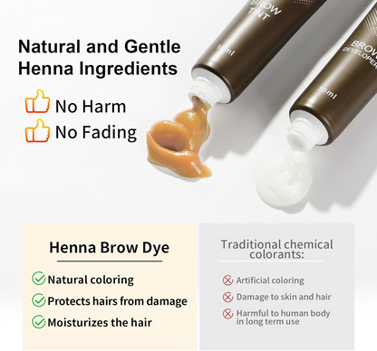 Henna Brow Tint Kit – Dual Color Eyebrow Tinting Set for Salon Use