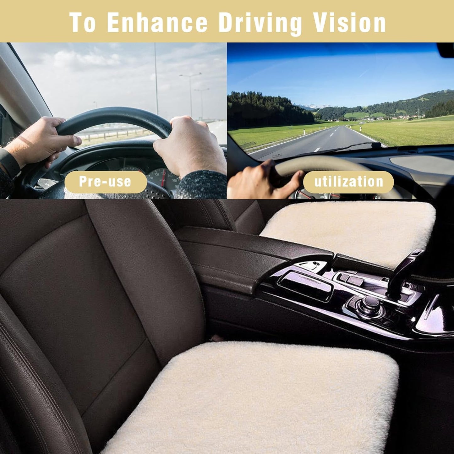 Soft Fluffy Wool Car Seat Cover – Luxurious, Non-Slip