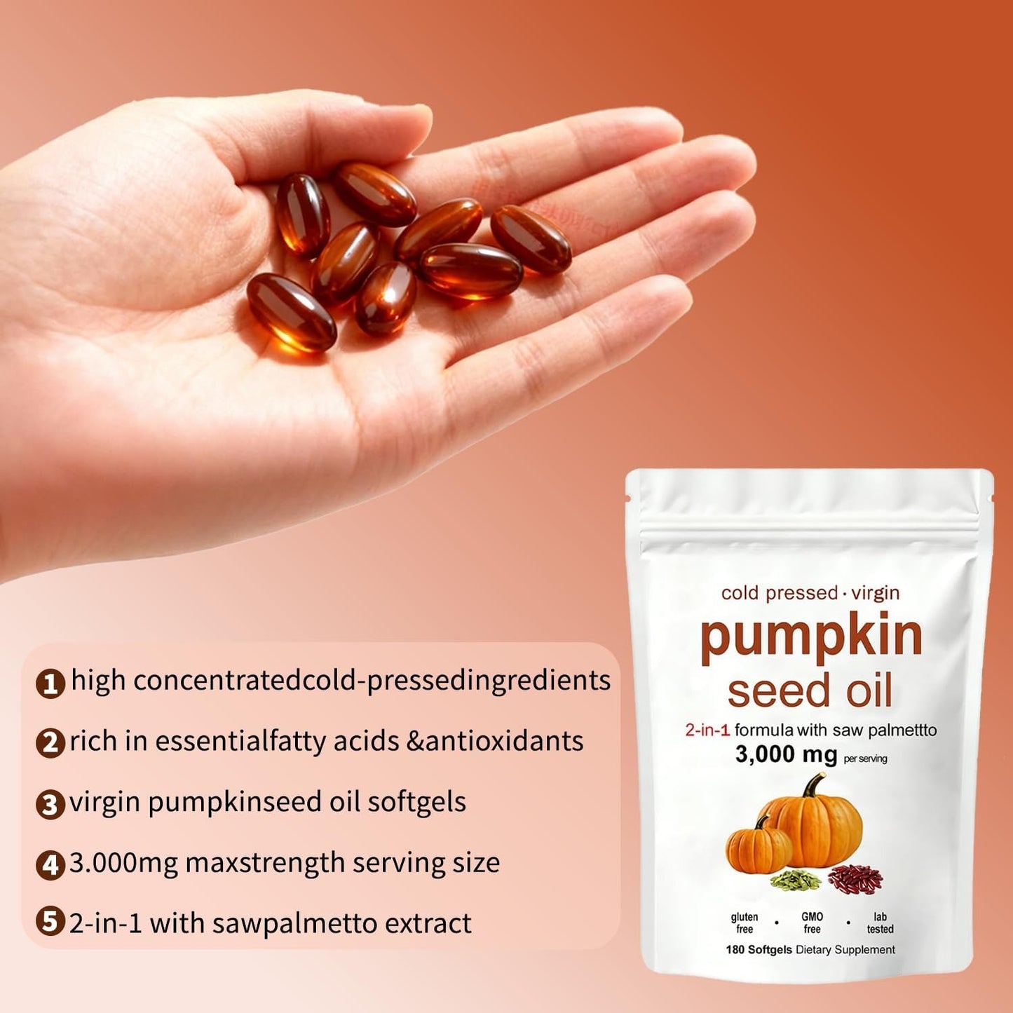 Pumpkin Seed Oil Softgels – Natural Daily Wellness Supplement