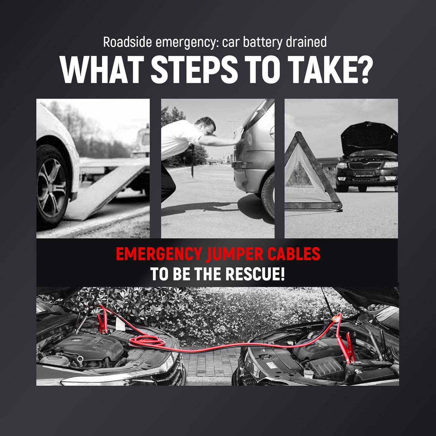 1000A Heavy Duty Jumper Cable – Emergency Car Battery Rescue Kit