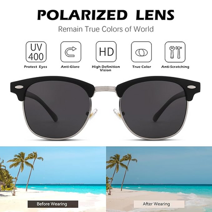 Ultra-Light Square Metal Sunglasses – Fashion Driving Shades for Men