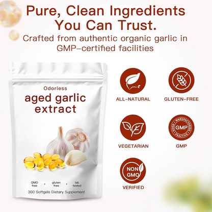 Odorless Aged Garlic Softgels – Heart & Immune Wellness Support