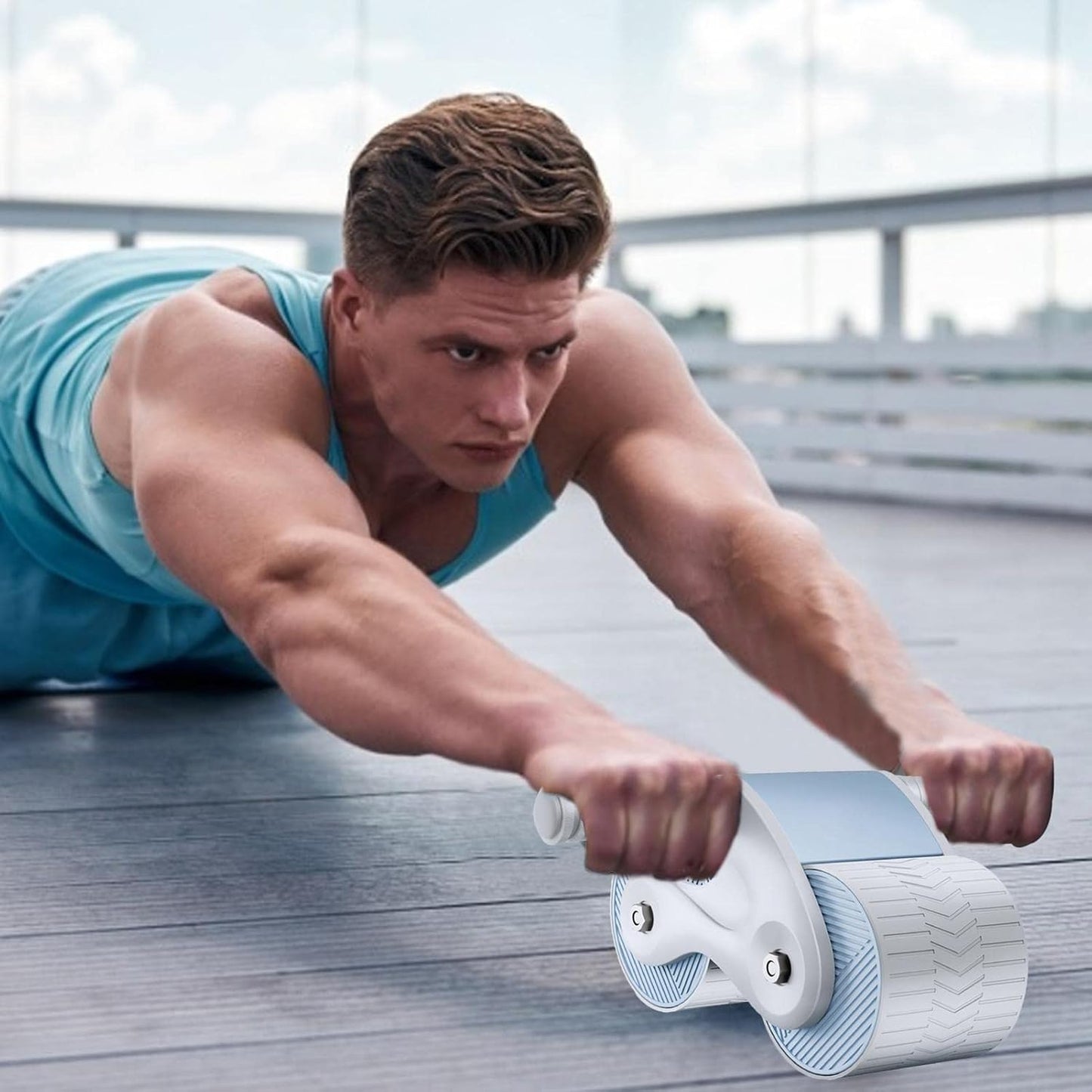 Automatic Rebound Ab Roller – Core Strength Training Wheel Set