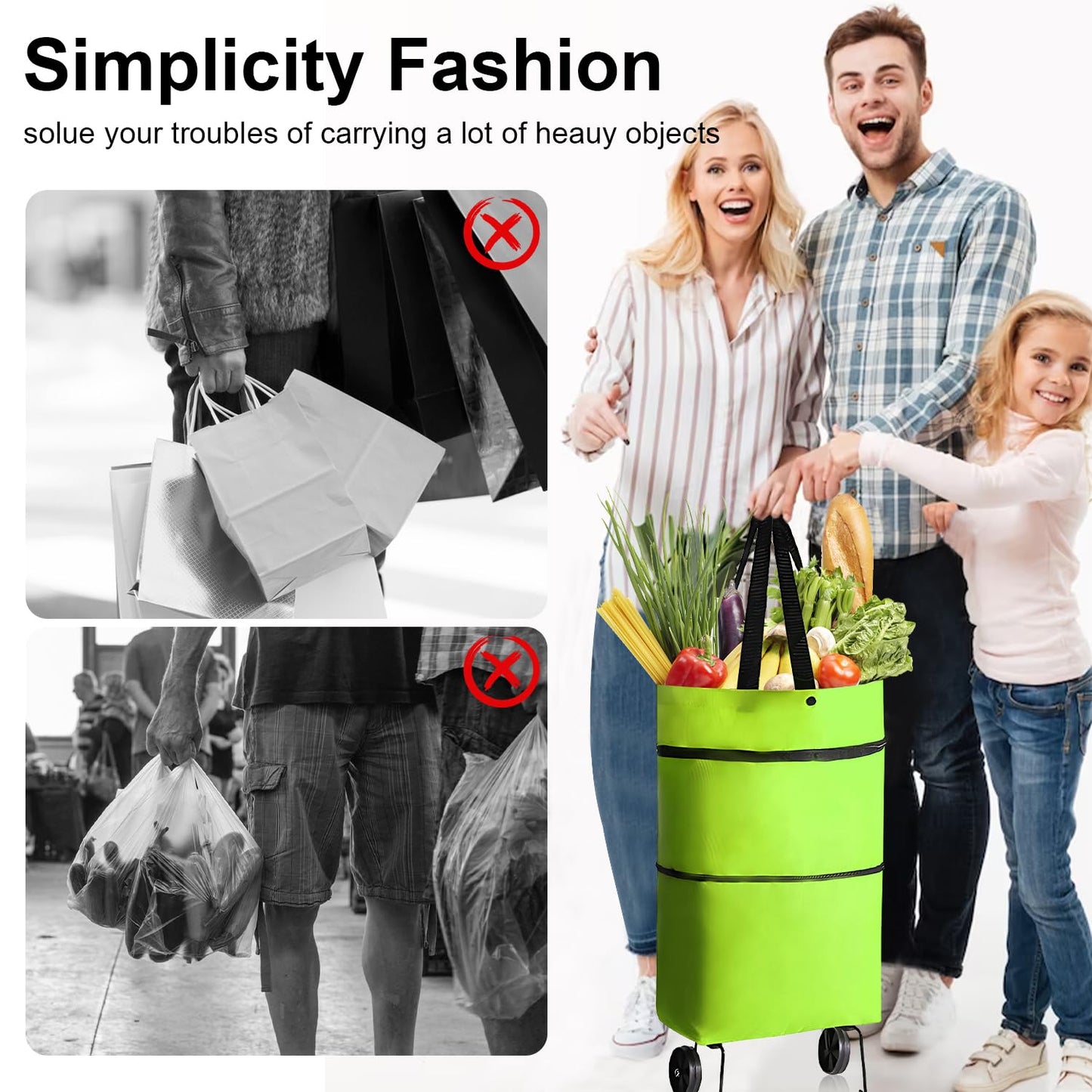 Portable Tugboat Folding Shopping Bag