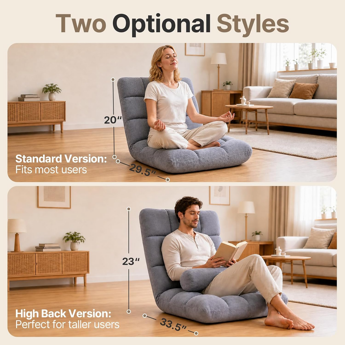 Adjustable Reclining Floor Chair Sofa for Relaxation