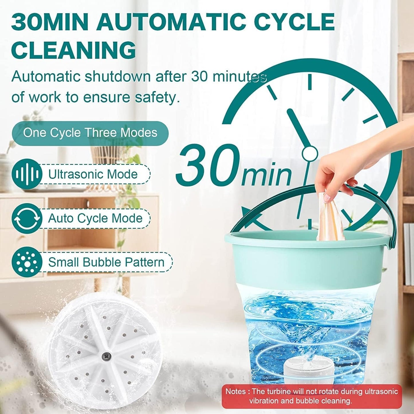 Portable Ultrasonic Mini Washing Machine