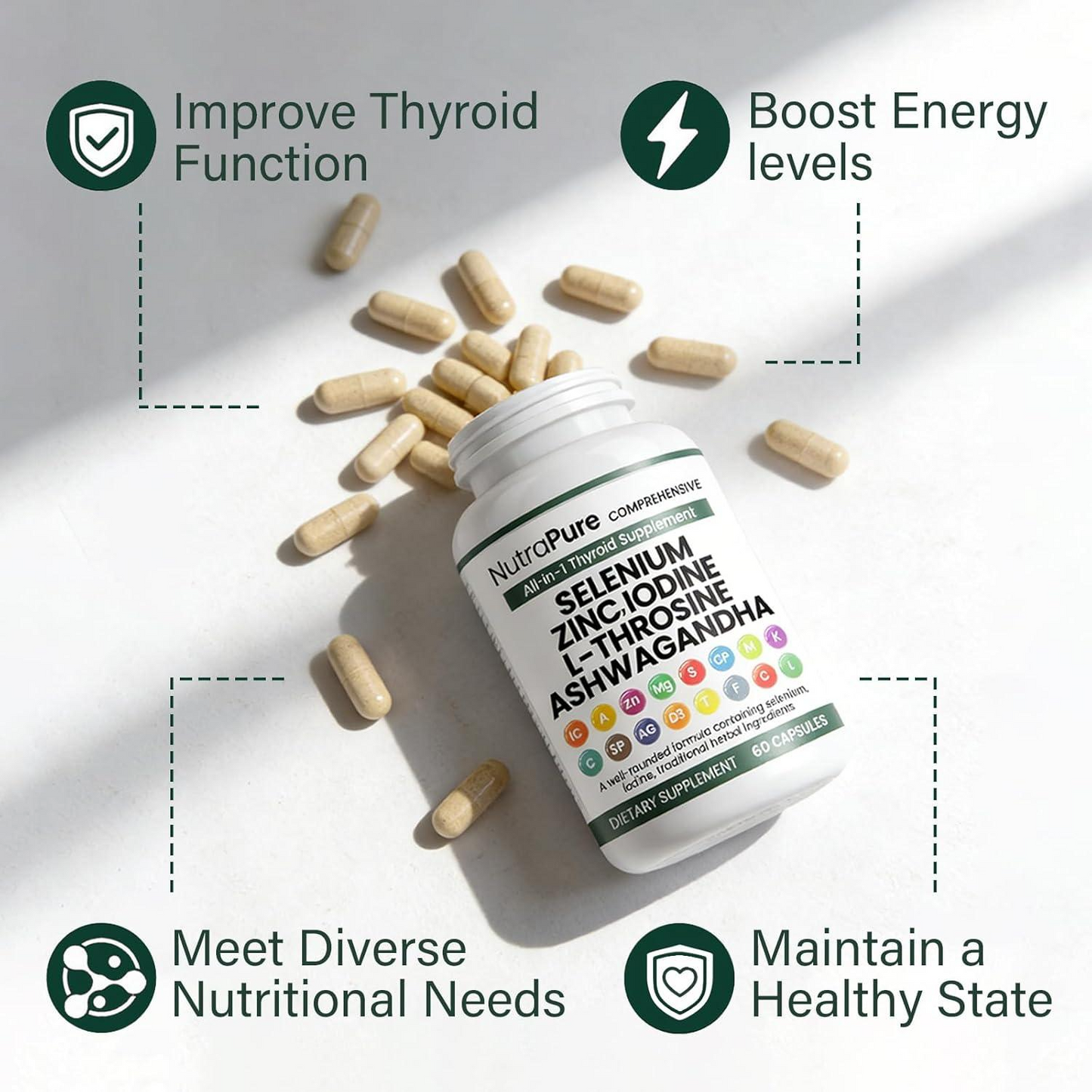 All in 1 Selenium, Zinc, Iodine & Ashwagandha Capsules