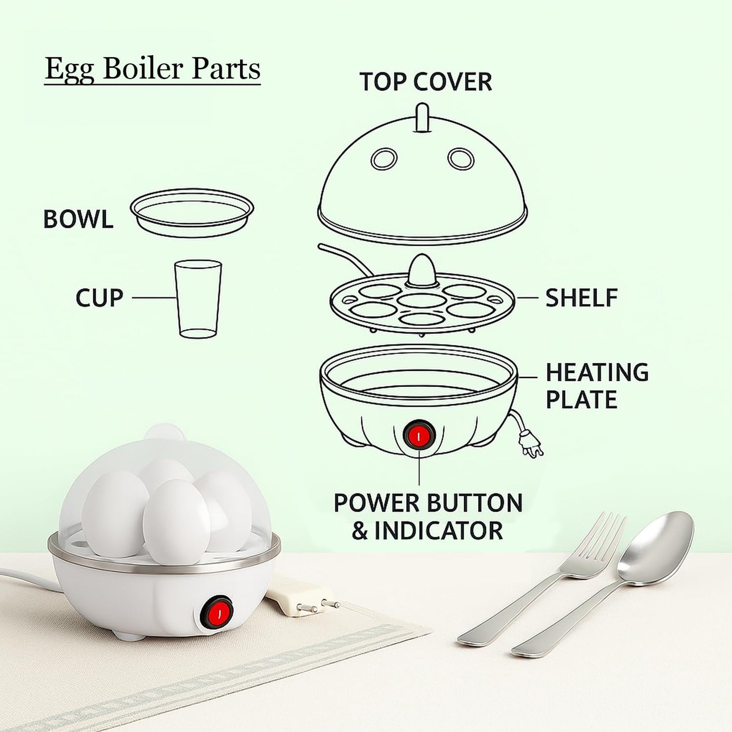 Electric Egg Boiler Steamer – Triple Layer with Auto Power-Off