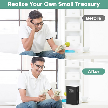 Book Safe with Combination Lock Hidden Steel Security Box