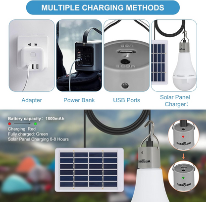 Portable Rechargeable LED Light Bulb – Bright Outdoor Lighting