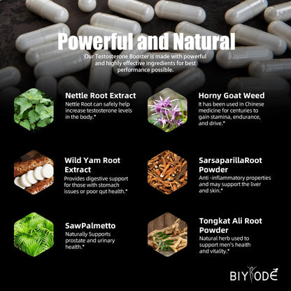 Herbal Testosterone Booster Capsules - Male Performance Support