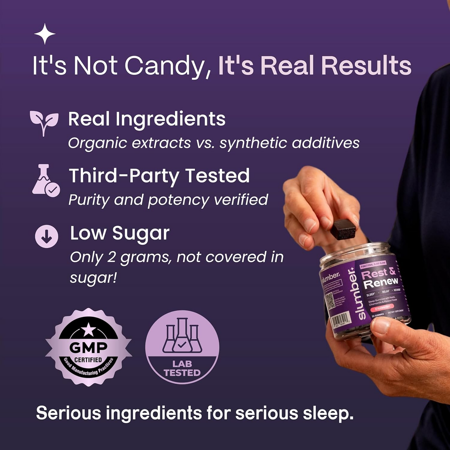 Natural Sleep Gummies – Strawberry Melatonin & Antioxidant Support